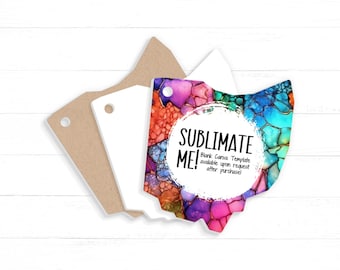 Keychain Sublimation Blanks, Ohio Shaped Double Sided Sublimation Keychain Blanks, Vivid Color & Detail with No Peeling