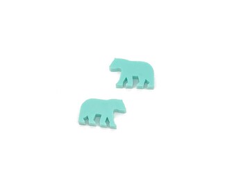 Bear Acrylic Cabochons, Glitter Cabochons, Laser Cut Acrylic Shape, Acrylic Earring Supplies, Mini Acrylic Cabochon, GT-03-0019