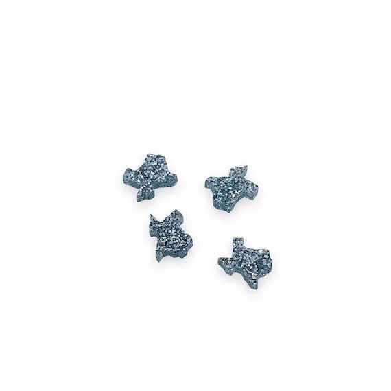 Texas Acrylic Cabochons, Glitter Cabochons, Laser Cut Acrylic Shape, Acrylic Earring Supplies, Mini Acrylic Cabochons, GT-03-0001