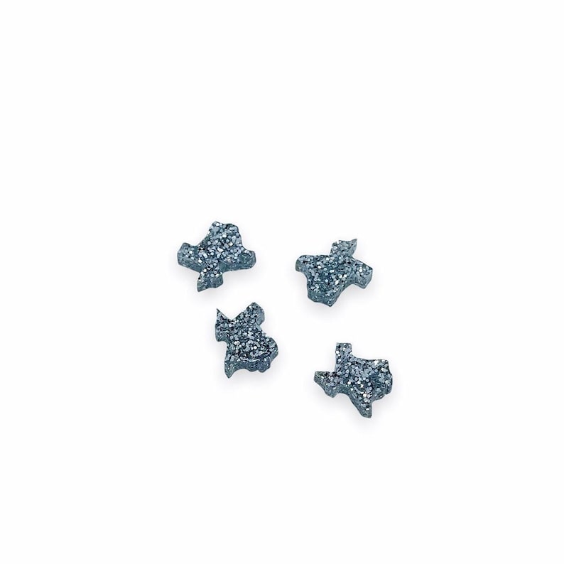 Texas Acrylic Cabochons, Glitter Cabochons, Laser Cut Acrylic Shape, Acrylic Earring Supplies, Mini Acrylic Cabochons, GT-03-0001 image 1