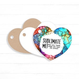 Keychain Charm Sublimation Blanks in Heart Shape Cut from White Double Sided Sublimation Acrylic