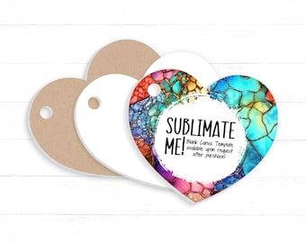 Keychain Charm Sublimation Blanks in Heart Shape Cut from White Double Sided Sublimation Acrylic