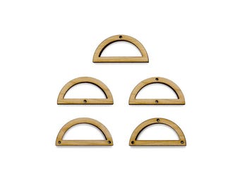Half Circle Frame Wood Jewelry Blanks, 50mm x 25mm Macrame Jewelry Supplies, GT-01-0161