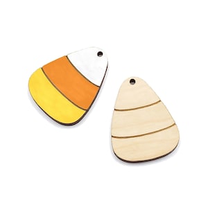 Candy Corn Engraved Jewelry Charm Blanks for Making Earrings or Necklaces, GT-01-0377