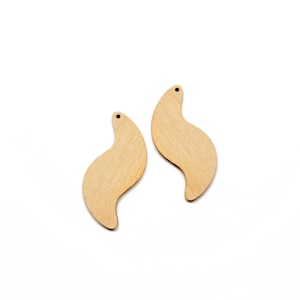 Abstract Wave Shaped Laser Cut Wood or Acrylic Jewelry Blanks for Making Earrings or Necklaces, GT-01-0341