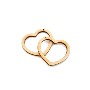 Heart Frame Shaped Laser Cut Wood or Acrylic Jewelry Blanks for Making Earrings or Necklaces, GT-01-0342