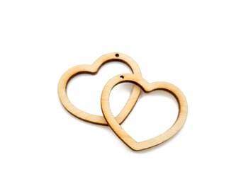 Heart Frame Shaped Laser Cut Wood or Acrylic Jewelry Blanks for Making Earrings or Necklaces, GT-01-0342