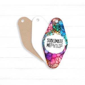 Keychain Sublimation Blanks in Motel Keychain Shape, Cut from High-Quality White Double Sided Sublimation Acrylic