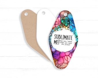 Keychain Sublimation Blanks in Motel Keychain Shape, Cut from High-Quality White Double Sided Sublimation Acrylic