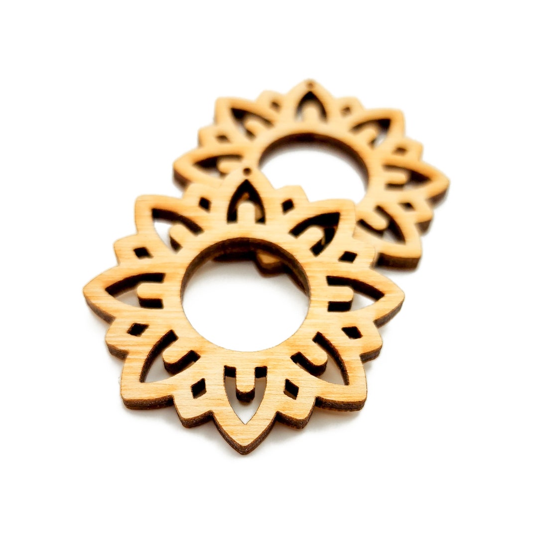 Sunflower Cutout Laser Cut Wood or Acrylic Jewelry Blanks for Making