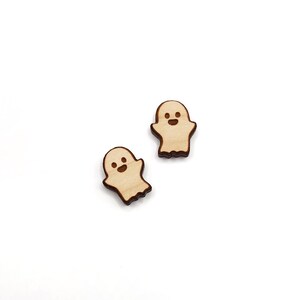 Stud Earring Blanks, Ghost Ready to Paint Laser Cut and Engraved Wood Flat Back Stud Earring Blanks, GT-00-0133 image 6