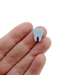 Tooth Acrylic Cabochons, Glitter Cabochons, Laser Cut Acrylic Shape, Acrylic Earring Supplies, Mini Acrylic Cabochon, GT-03-0026 image 2