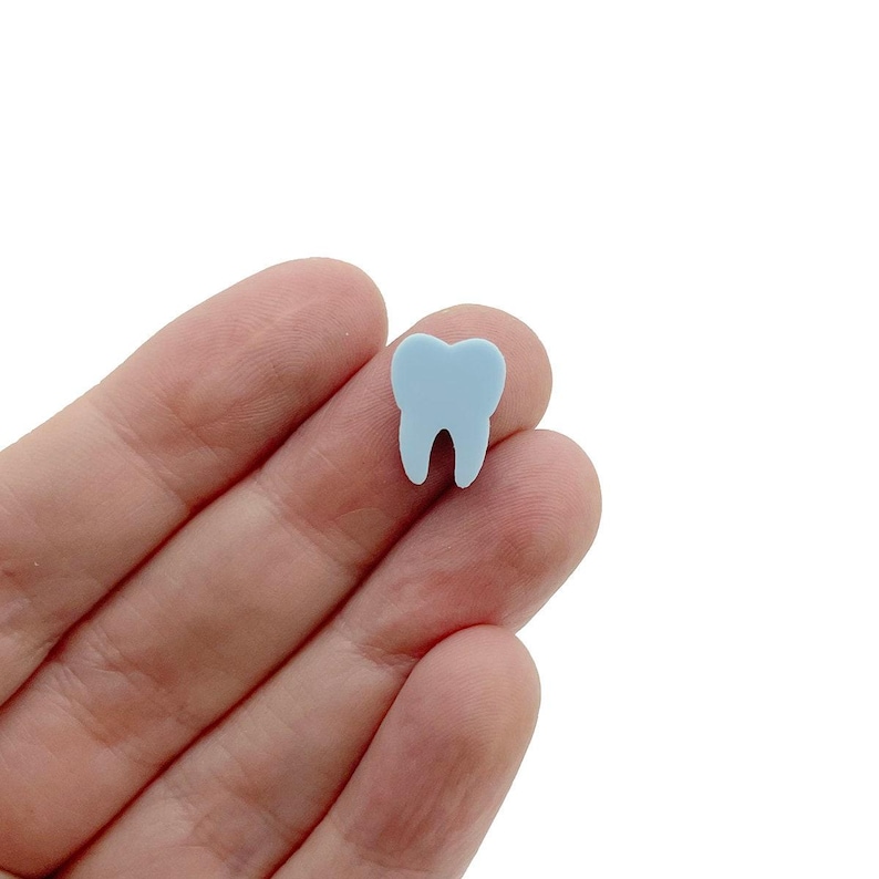 Tooth Acrylic Cabochons, Glitter Cabochons, Laser Cut Acrylic Shape, Acrylic Earring Supplies, Mini Acrylic Cabochon, GT-03-0026 image 2