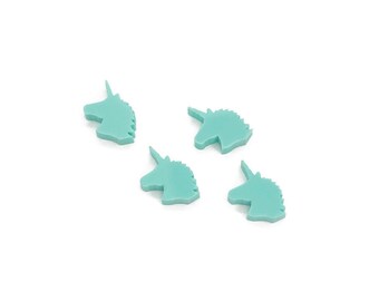 Unicorn Acrylic Cabochons, Glitter Cabochons, Laser Cut Acrylic Shape, Acrylic Earring Supplies, Mini Acrylic Cabochon, GT-03-0021