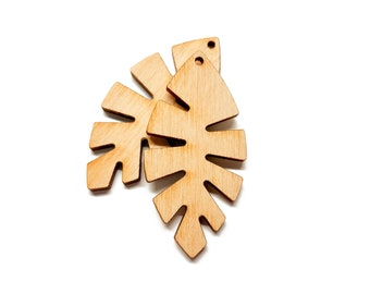 Leaf Wood or Acrylic Jewelry Charm Blanks, GT-01-0338