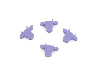 Cow Head Acrylic Cabochons, Glitter Cabochons, Laser Cut Acrylic Shape, Acrylic Earring Supplies, Mini Acrylic Cabochon, GT-03-0018