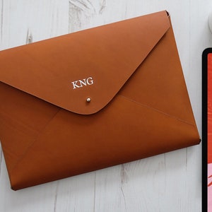 iPad Pro Leather Case Tablet Sleeve Holder Custom  9.7"   10.5"   11"  or 13"  - TAN