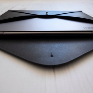 MacBook 12" inch MONOGRAM Leather sleeve Case Folder Holder Custom Personalised - Black image 4