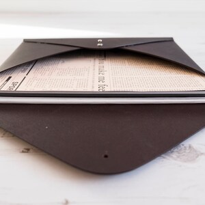 A4 MONOGRAM Leather Document Portfolio Folio Case Letter Paper Folder Holder Custom Personalized Chocolate image 6
