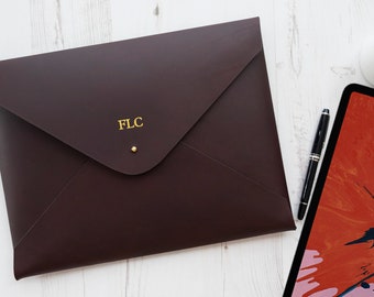 Android Tablet 15" Leather Sleeve Folio Case - Chocolate