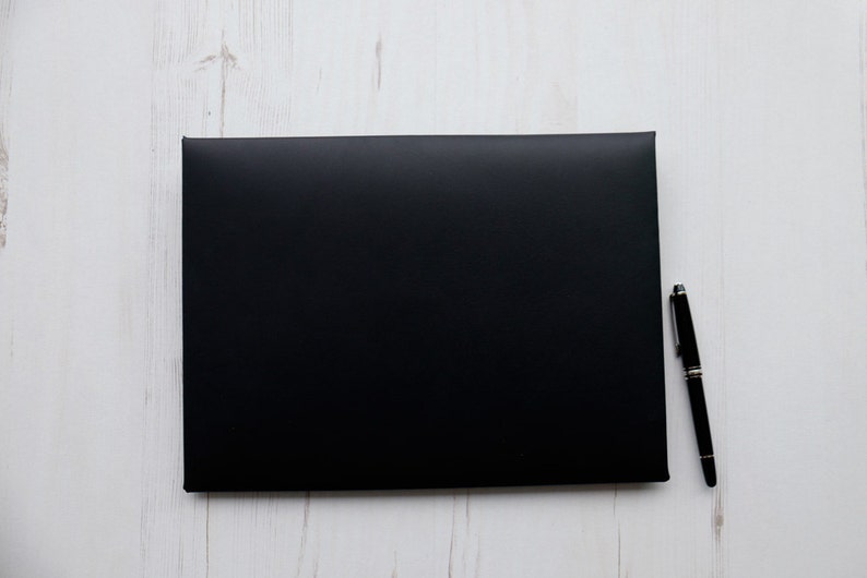 MacBook 12" inch MONOGRAM Leather sleeve Case Folder Holder Custom Personalised - Black image 5