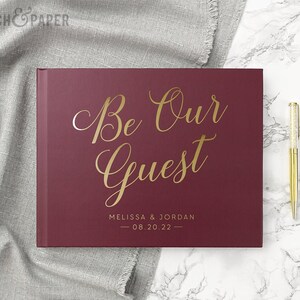 Gold Foil Wedding Guest Book Wedding Guestbook Alternative Personalized Custom Wedding Photo Album Sign In Rustic Guest Book