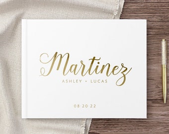 Wedding Guest Book Real Gold Foil Hardcover Custom Alternative Wedding Guestbook Photo Album Rustic Wedding Booth Ideas