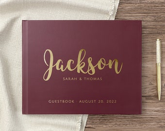 Wedding Guest Book Gold Foil Wedding Guestbook Hardcover Red Wedding Sign In Book Wedding Album Photo Booth Colors Available