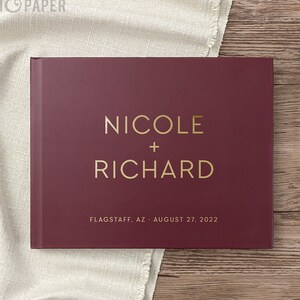 Wedding Guest Book Minimal Guestbook Album for Wedding, Wedding Reception Sign In Book with Foil, Color Options