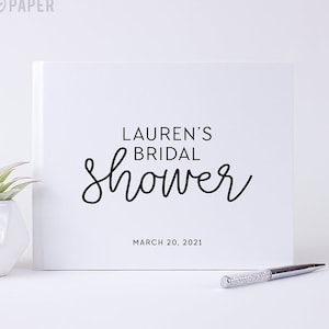 Bridal Shower Guest Book, Wedding Guestbook Ideas for Future Bride Advice or Letters to Bride Modern Personalized Album Colors Available