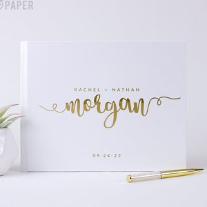 Wedding Guest Book Wedding Gift Idea Album for Wedding, Foil Guestbook Blank Lined Pages for Photo Album Sign in Book
