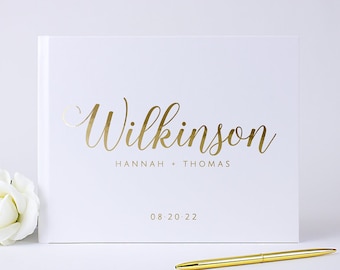 Wedding Guest Book Wedding Guestbook Personalized Gold Foil Hardcover Photo Guest Book Custom Photo Booth Wedding Album