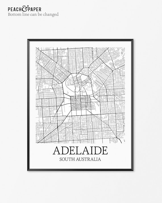 Adelaide map art print adelaide poster map of adelaide decor Adelaide map art print adelaide poster map of adelaide decor