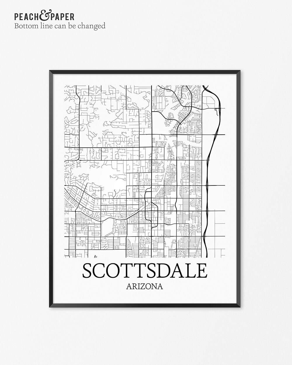 Scottsdale Map Art Print Scottsdale Poster Map of Scottsdale | Etsy