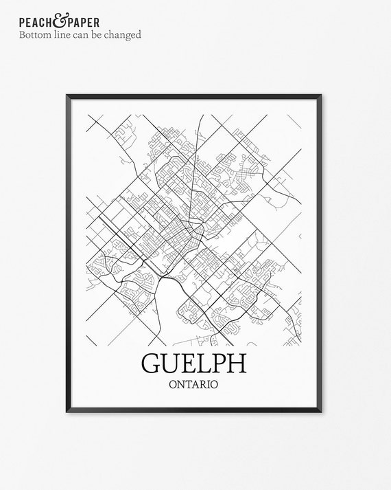 Guelph Map Art Print Guelph Poster Map of Guelph Decor | Etsy