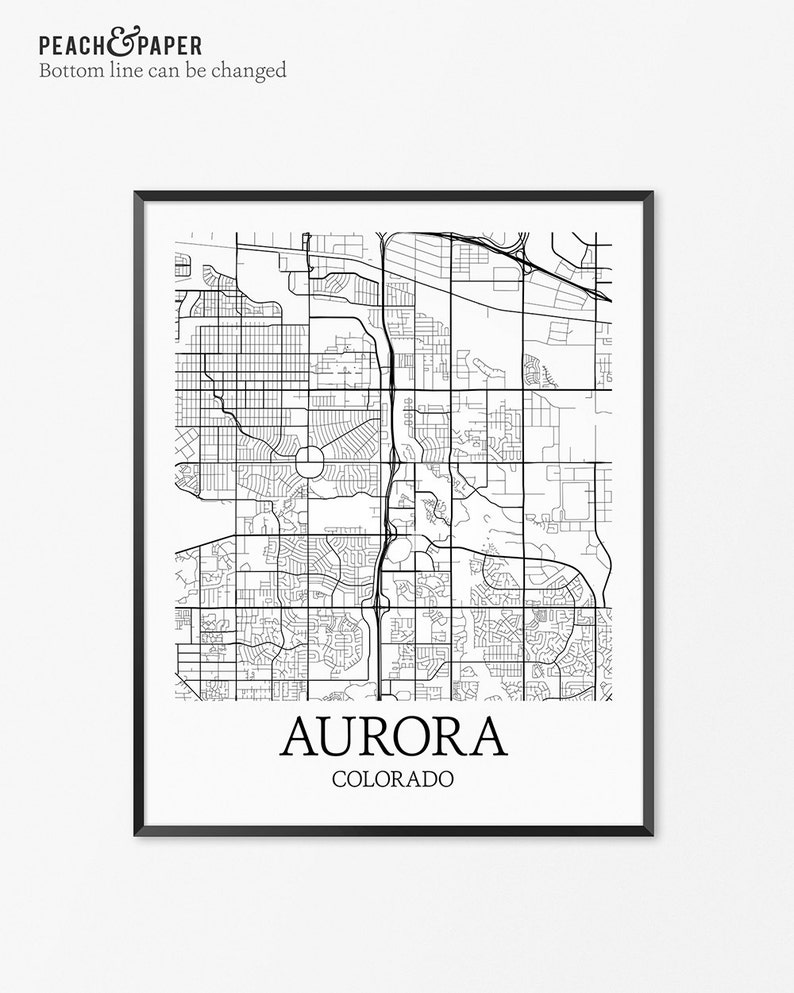 Aurora Map Art Print Poster Of Decor