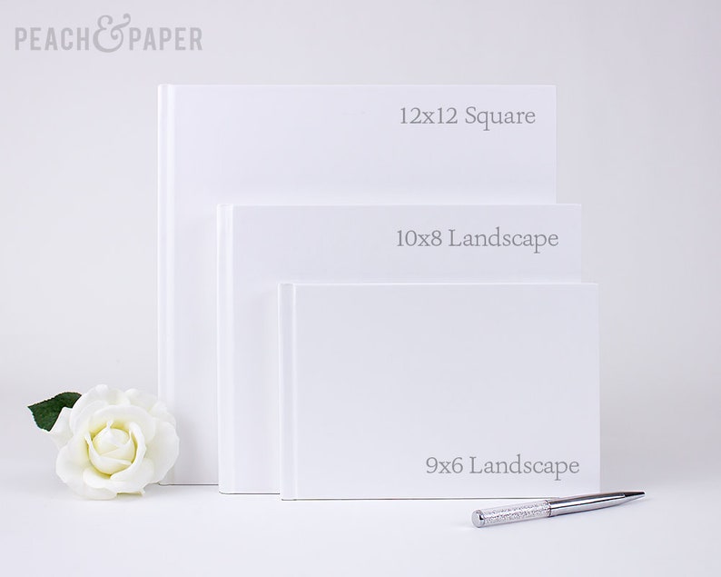 Wedding Guest Book Wedding Guestbook Horizontal Landscape Guest Book Gold Foil Personalized Hardcover Guest Book Photo Album image 6