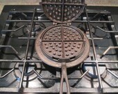 Vintage 1800 39 s Cast Iron Stove Top Waffle Maker