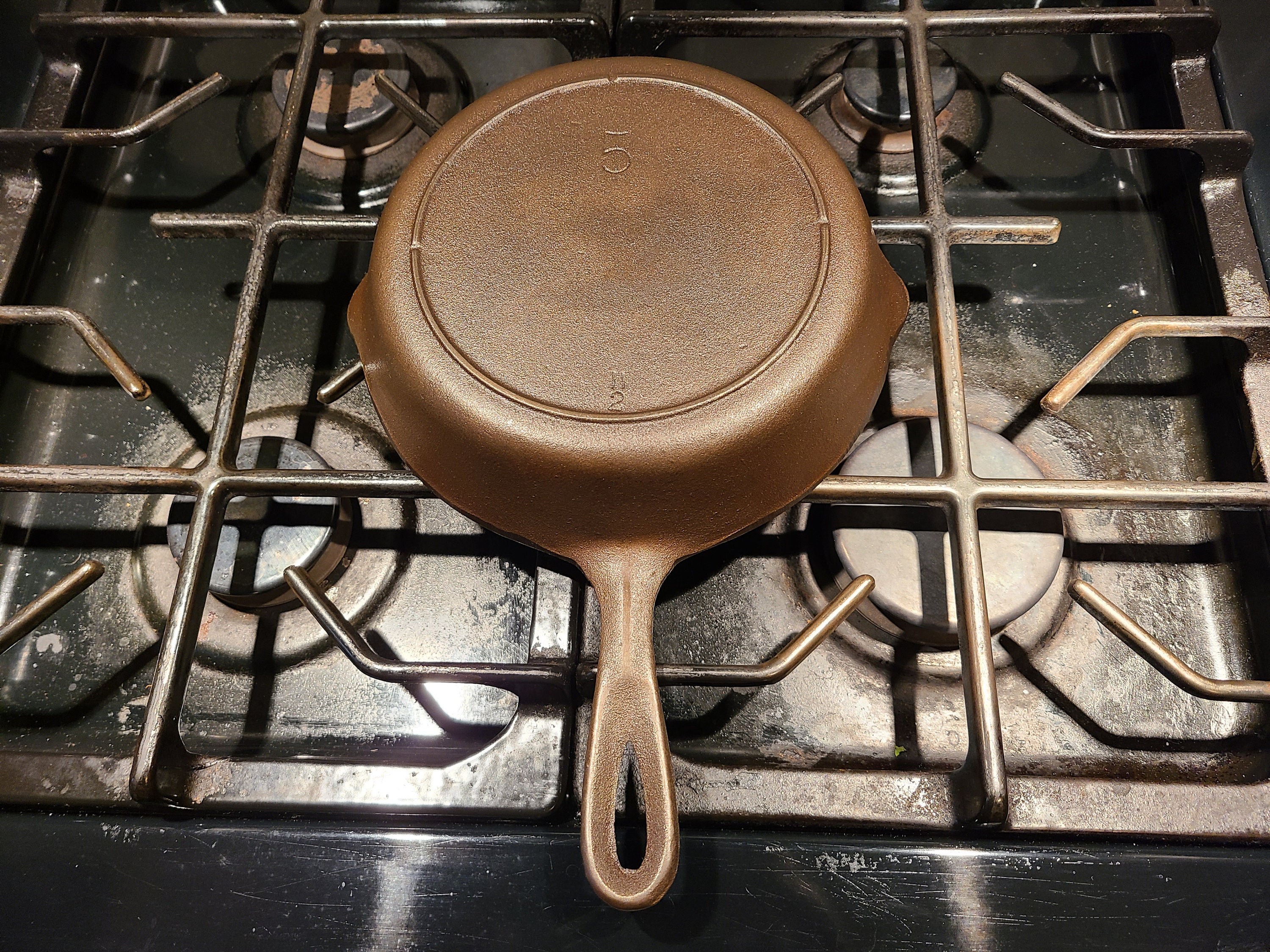 Lodge Cast Iron Small Fry Skillet, 5 X 5 Square Grilled Sandwich Pan 5WS,  Restored, Seasoned, Vintage 