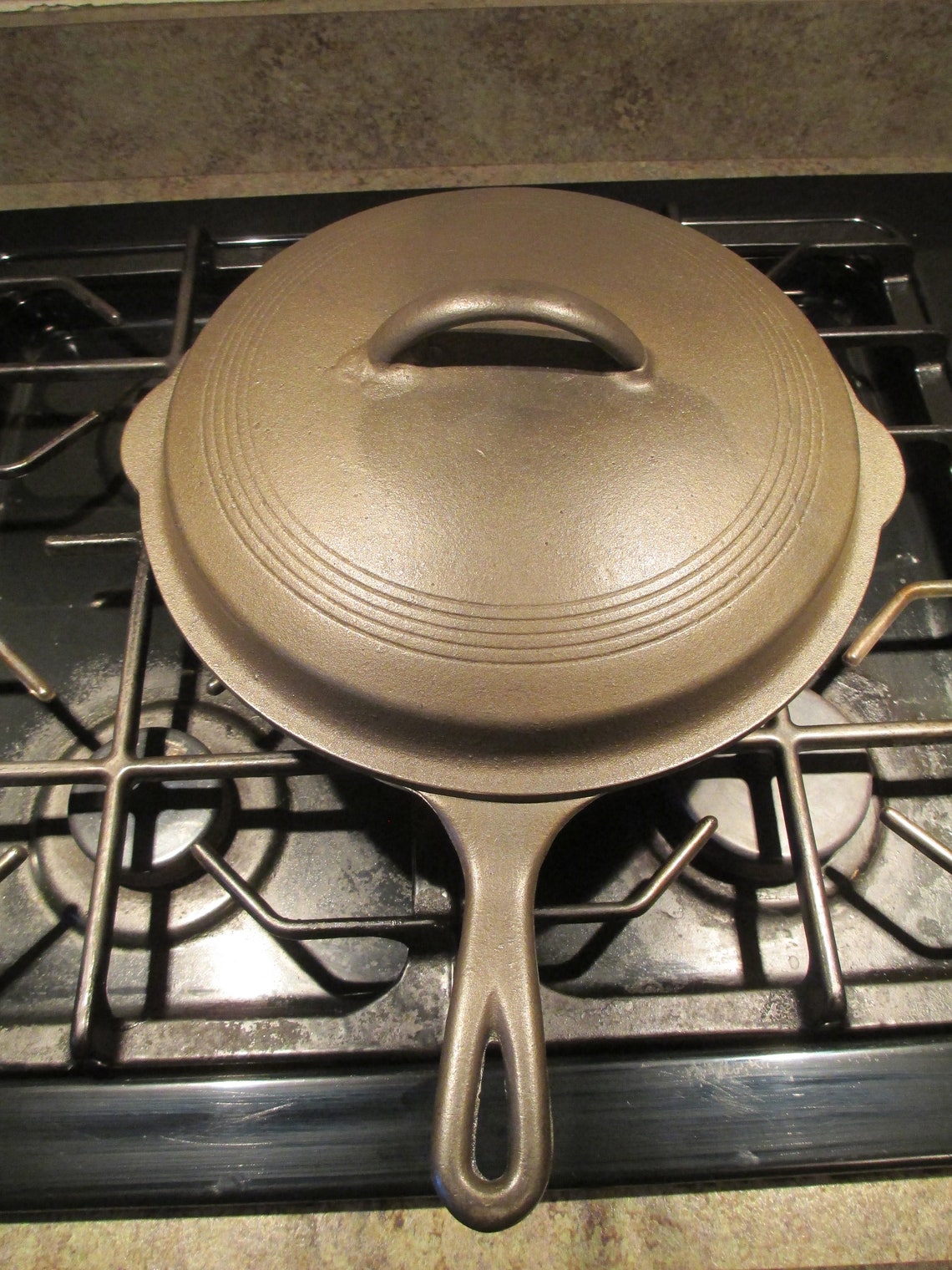 Vintage Unmarked Wagner Cast Iron Chicken Fryer with Lid Etsy