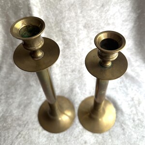 Vintage Pair of Brass Candlestick Holders