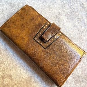 Vintage Brown Leather Wallet in Original Box