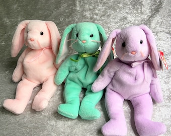 Conjunto de conejos Ty vintage, Hippity, Hoppity, Floppity