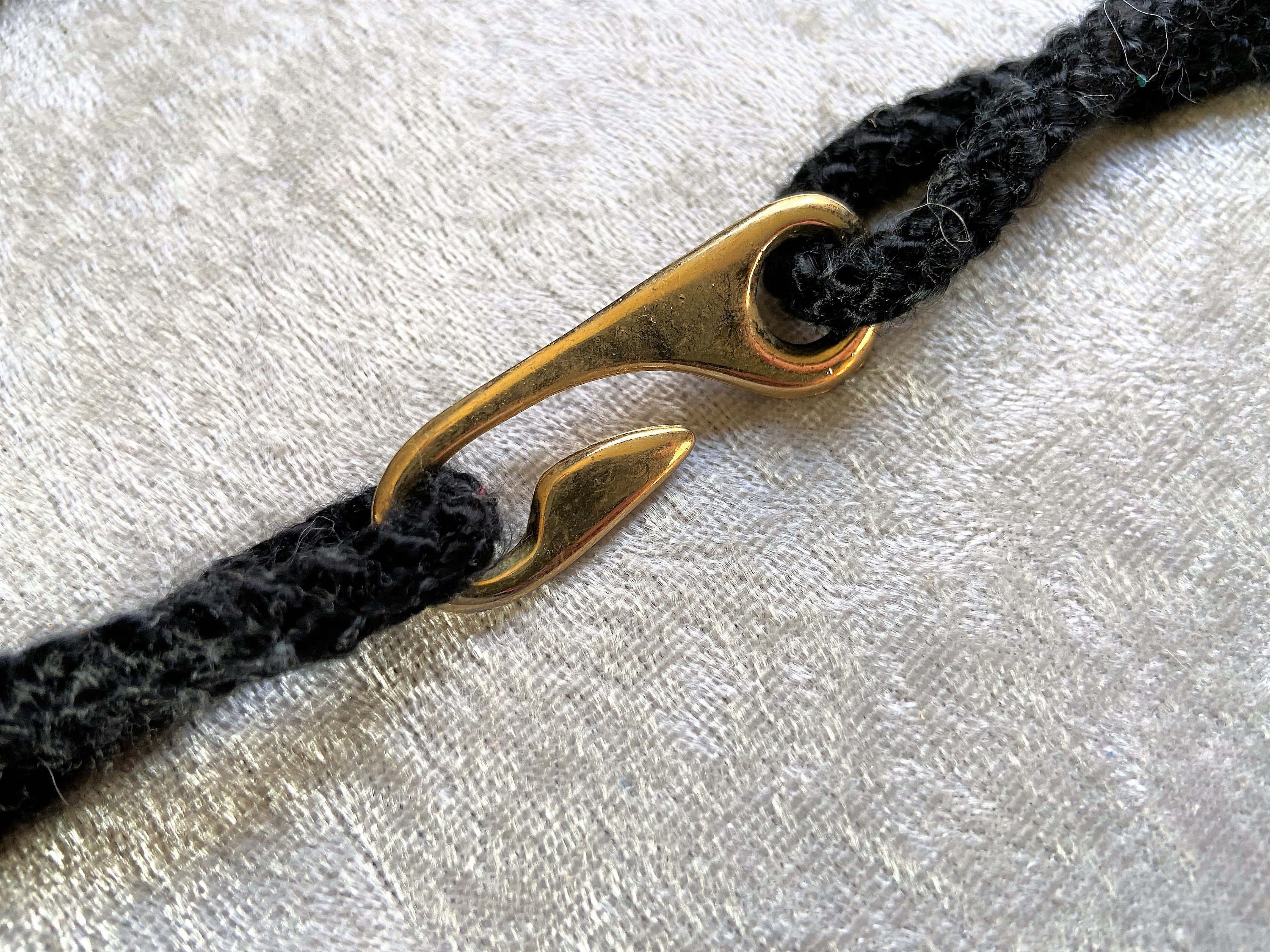 Retro Vintage 80s Belt Braided Rope Beaded Black Gold Boho Adjustable One Size Nylon 1980s Vintage Belts for sale | eBay main image 4