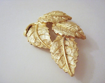 Vintage Gold Leaf Brooch