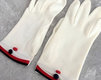 Vintage White Gloves, Red White and Blue Gloves