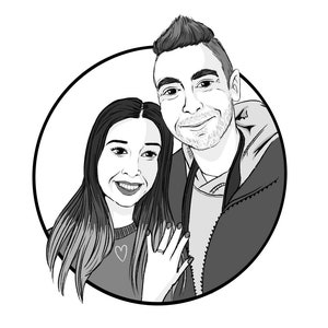 Digital Custom Portrait, Head & Shoulders, Couples Illustration, Family commission, cartoon drawing from photo image 10