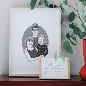 Digital Custom Portrait, Head & Shoulders, Couples Illustration, Family commission, cartoon drawing from photo image 4