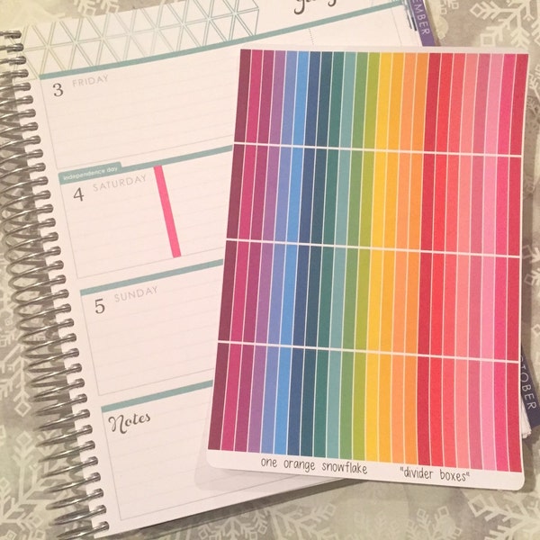 Bright Divider Stickers! Set of 96, for your Erin Condren Horizontal Life Planner