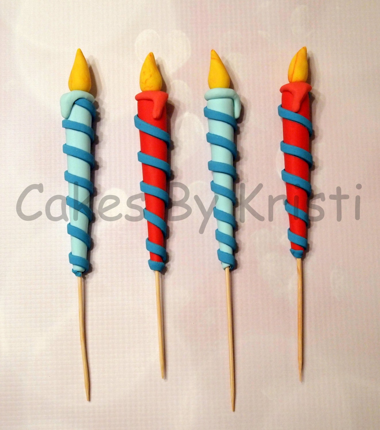 5 Fondant Candle Cake Topper MADE TO ORDER Etsy